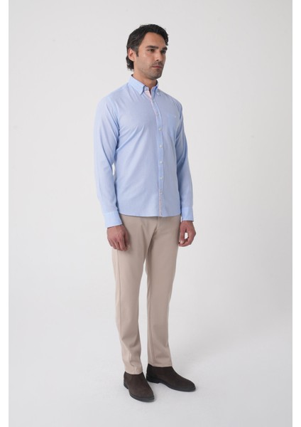 Erkek Regular Fit Uzun Kol Açık Mavi Gömlek GMKTN250016_33 modelleri