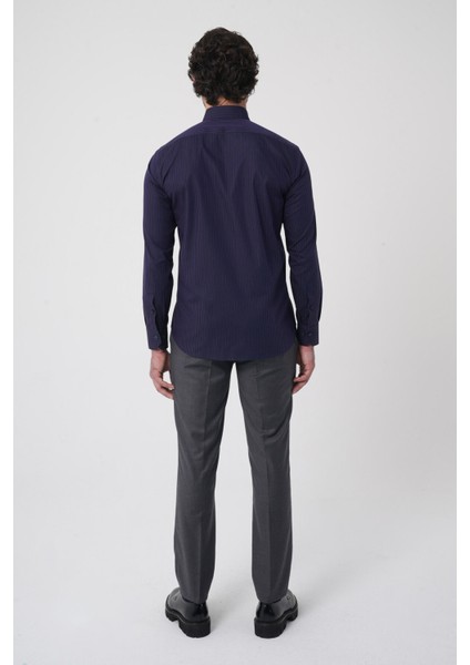 Regular Fit Erkek Uzun Kol Cepsiz Pamuk Lacivert Gömlek GMCZG250134_C39 indirimleri