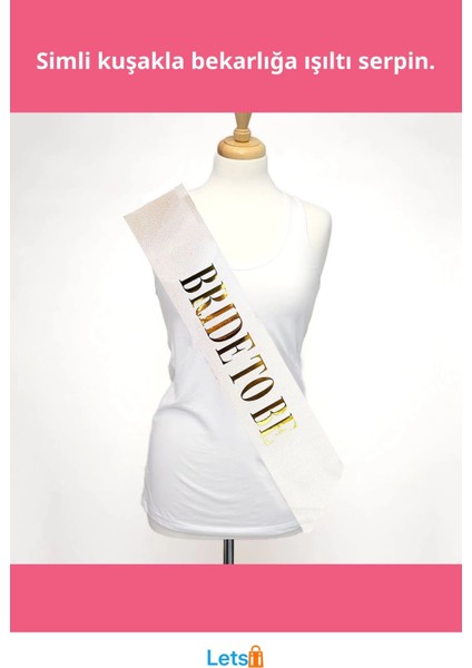 Altın Yazılı Simli Bride To Be Kuşak Kemer fiyatları