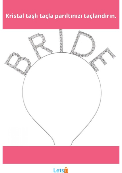 Kristal Taşlı Gümüş Bride Tacı Bekarlığa Veda Aksesuarı fiyatları