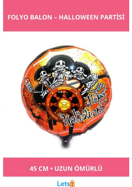 Kuru Kafalı Korsan Halloween Folyo Balon 45 cm