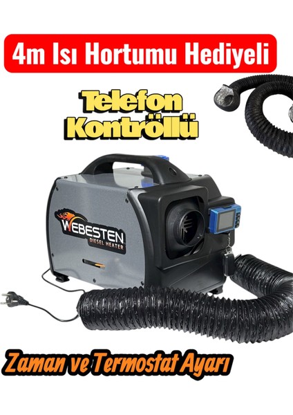 Taşınabilir Dizel Isıtıcı (Kamp,karavan,araç,işyeri) Uyumlu
