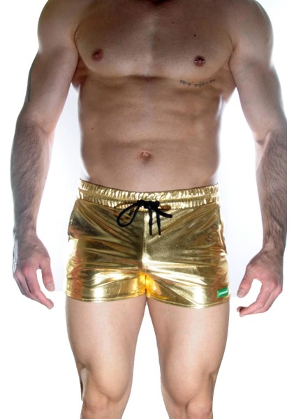 - Erkek Gold Lame Short