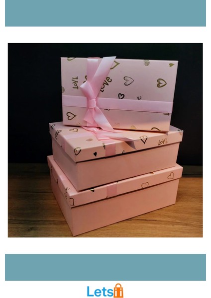 3'lü Dikdörtgen Hediye Kutusu Renkli ve Şık Tasarım fırsatları