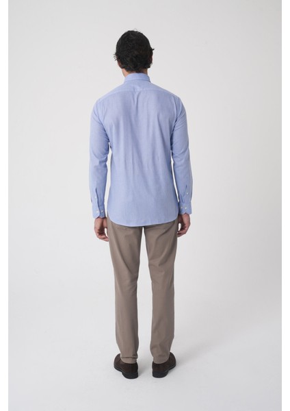 Erkek Regular Fit Uzun Kol Mavi Gömlek GMKTN250016_D35 indirimleri