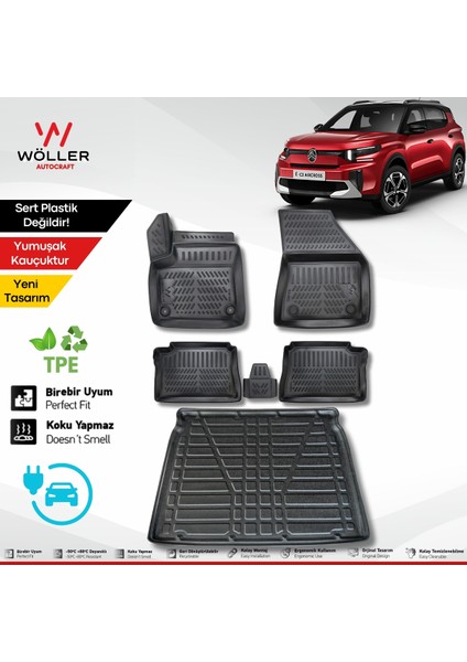 Citroen E C3 Aircross Paspas Bagaj Havuzu Set Elektrikli 2025 Sonrası Uyumlu 3D Ultraflex Set