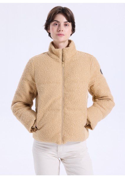 D5WL-MNT3720 Camel Düz Kadın Mont