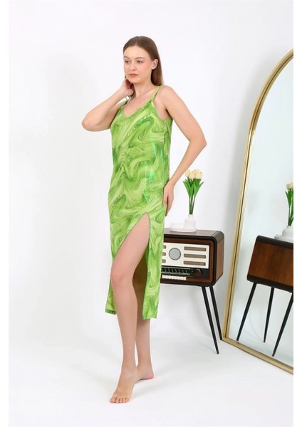 - Kadın Ip Askılı Uzun Parlak Micro Elbise Gecelik Yeşil fırsatları