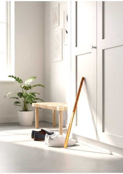 Bade Işlemeli Ahşap El Oyması Ayakkabı Çekeceği 75 cm Kerata modelleri