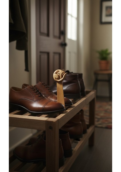 Tilki Figür Model Ceviz Ahşap El Oyması Ayakkabı Çekeceği 75 cm Kerata modelleri