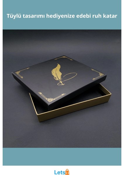Tüylü Kalem Tasarımlı Dekoratif Hediye Kutusu 16X17 cm fiyatları