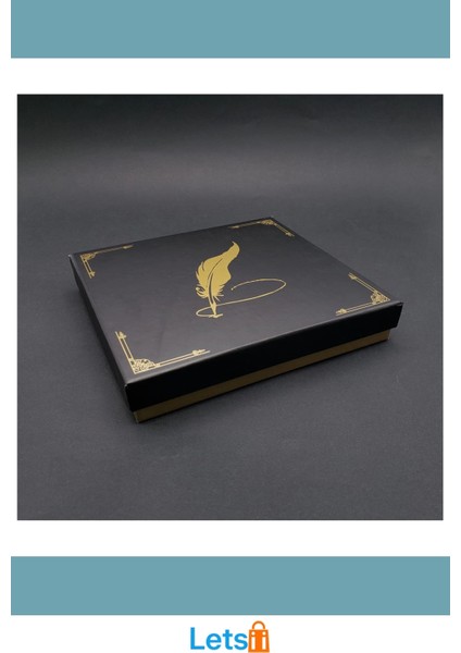 Tüylü Kalem Tasarımlı Dekoratif Hediye Kutusu 16X17 cm modelleri