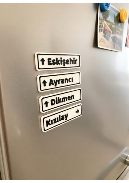 Kızılay Tabelası Mıknatıslı Magnet Seti (4'lü Eskişehir, Ayrancı, Dikmen ve Kızılay)