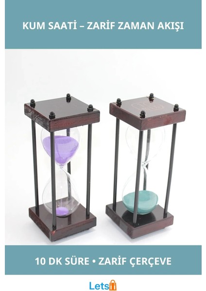 Ahşap Kum Saati 10 Dakika Şık Zaman Ölçer