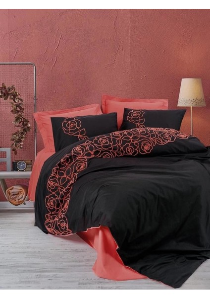 Buğz Cotton Box Brode Ranforce Çift Kişilik Nevresim Takımı Rosen Mercan modelleri