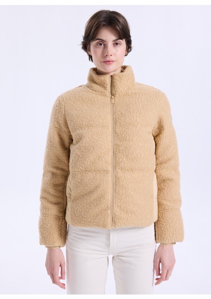 D5WL-MNT3720 Camel Düz Kadın Mont modelleri