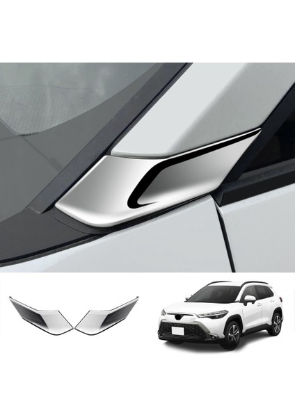 Dış Krom Gümüş Bir Sütun Ön Yan Pencere Paneli Kapak Toyota Corolla Cross 2021 2022 (Yurt Dışından) indirimleri