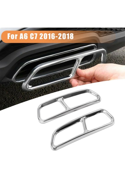 2pcs Krom Araba Egzoz Kuyruk Boruları Dekorasyon Çerçeve Kuyruk Kuyruğu Boğaz Borusu Modifiye Kapak -Uudi A6 C7 2016-2018 (Yurt Dışından) fiyatları