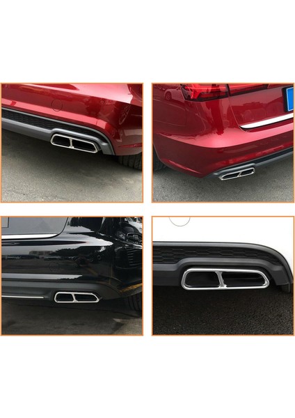 2pcs Krom Araba Egzoz Kuyruk Boruları Dekorasyon Çerçeve Kuyruk Kuyruğu Boğaz Borusu Modifiye Kapak -Uudi A6 C7 2016-2018 (Yurt Dışından) indirimleri