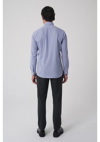 Regular Fit Uzun Kol Erkek Pamuk Lacivert Gömlek GMCZG250019_D39 fırsatları