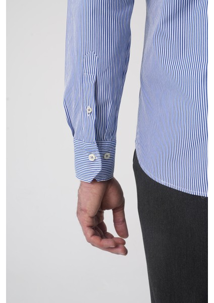 Regular Fit Uzun Kol Erkek Pamuk Lacivert Gömlek GMCZG250019_D39 indirimleri