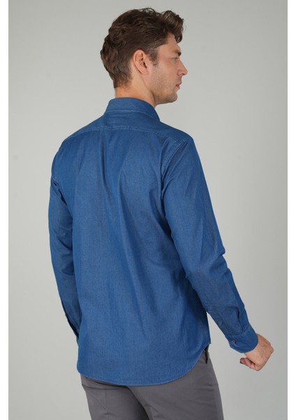 Uzun Kollu Regular Fit Spor Erkek Denim Gömlek GMJEAN252166_D66 fiyatları