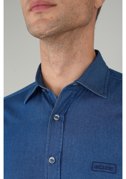 Uzun Kollu Regular Fit Spor Erkek Denim Gömlek GMJEAN252166_D66 modelleri