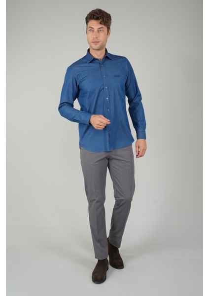 Uzun Kollu Regular Fit Spor Erkek Denim Gömlek GMJEAN252166_D66 indirimleri