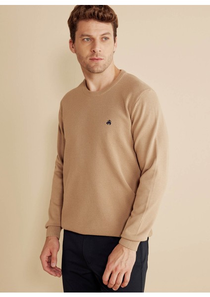 Bisiklet Yaka Standart Camel Erkek Kazak BBFW25MKL001 fiyatları