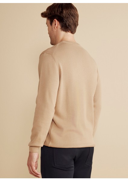 Bisiklet Yaka Standart Camel Erkek Kazak BBFW25MKL001 indirimleri