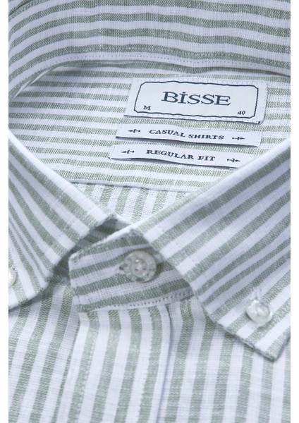 Regular Fit Paşa Yaka Yeşil Erkek Gömlek GMKTN3PS224018_D46 fırsatları