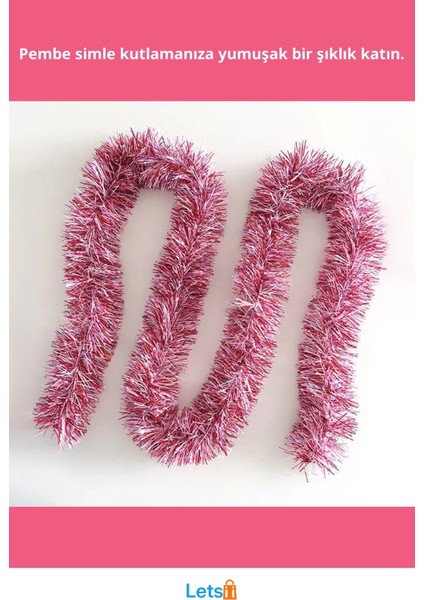 Pembe Simli Parti Süsü 2 Metre Eğlenceli Süsleme fiyatları