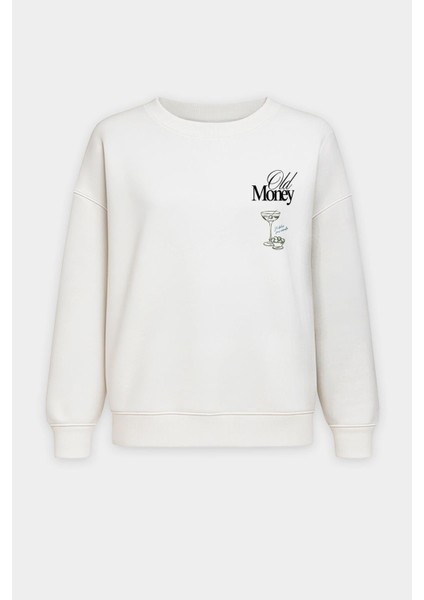 Kadın Premium Kumaş Şardonlu Baskılı Oversize Sweatshirt fiyatları