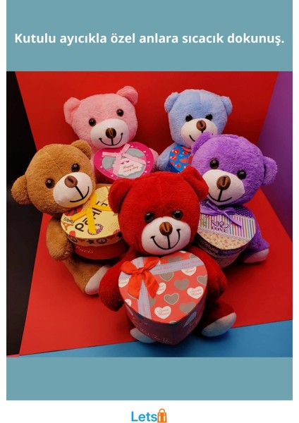 25 cm Peluş Ayıcık Hediyelik Kutulu Sevimli Peluş Oyuncak fiyatları