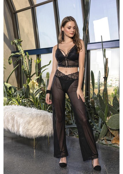 - Bralet, Pantolon ve String Takım Siyah (MGP31314)