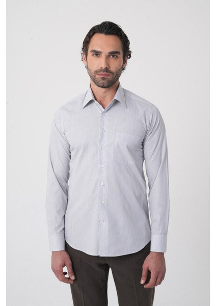 Regular Fit Tek Cepli Pamuk Siyah Erkek Gömlek GMKLS092230022_D99