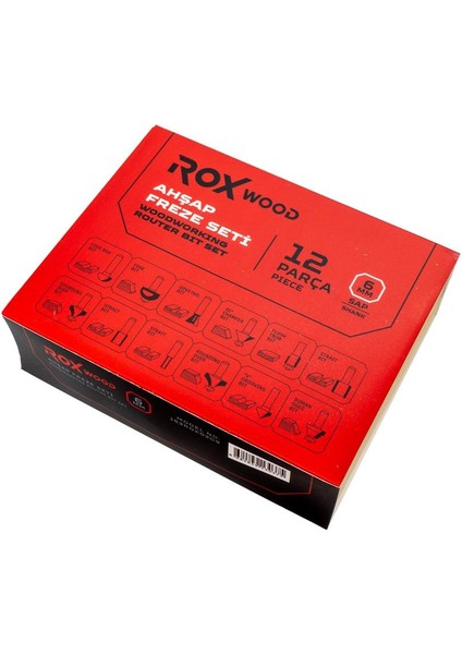 0309 Ahşap Freze Seti 12 Parça (Sap: 6mm)