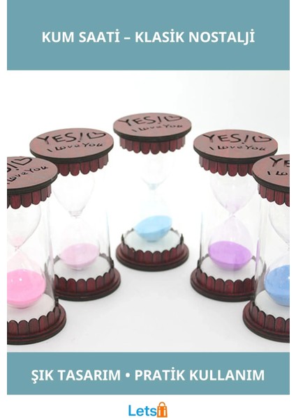 Doğal Ahşap Zaman Yönetimi Kum Saati Şık Dekoratif 1 Adet