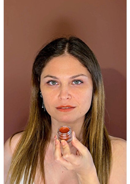 Sunset Lip Balm ve Allık Vegan Formül 10 ml Parlak Renkli Kavanozda