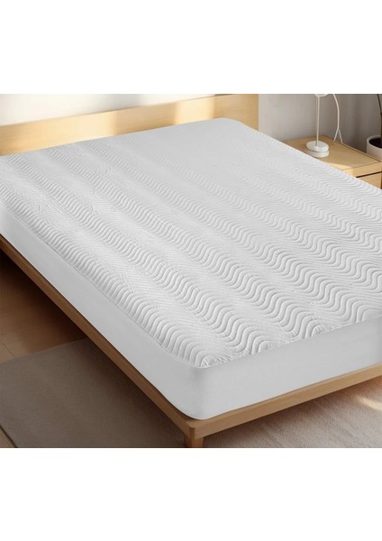 Çift Kişilik 160*200CM Microfiber Kapitone Sıvı Geçirmez Lastikli/fitted Yatak Alezi