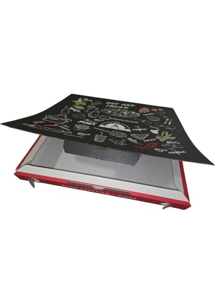 32 cm Renkli Pizza Kutusu Mix Baskılı 32 x 32 x 3 cm -150 Adet indirimleri