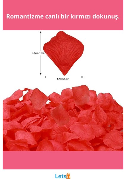 Kırmızı Renk Gül Yaprağı Şekilli Konfeti Kağıdı 100 Adet fiyatları