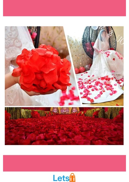 Kırmızı Renk Gül Yaprağı Şekilli Konfeti Kağıdı 100 Adet modelleri