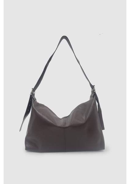 Rolyn Ayarlanabilir Askılı Yumuşak Formlu Hobo Kadın El, Kol ve Omuz Çantası Acı Kahve