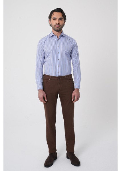 Erkek 5 Cepli Pamuk Kahverengi Pantolon PNS25K25201_D11