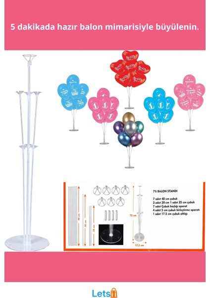 Renkli 75 cm Balon Standı Pratik Parti Aksesuarı fiyatları