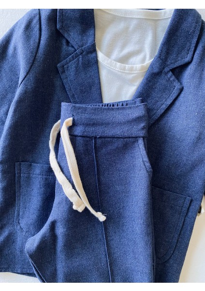 Erkek Bebek %100 Keten Kumaş Takım Elbise, 3'lü Takım_RG327 indirimleri