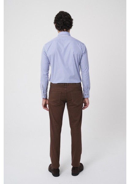 Erkek 5 Cepli Pamuk Kahverengi Pantolon PNS25K25201_D11 fırsatları