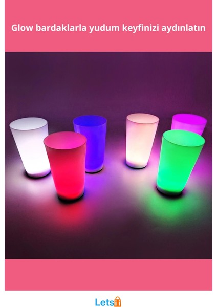 Gece Işıldayan 6 Renkli Plastik Parti Bardakları 1.5 Oz fiyatları