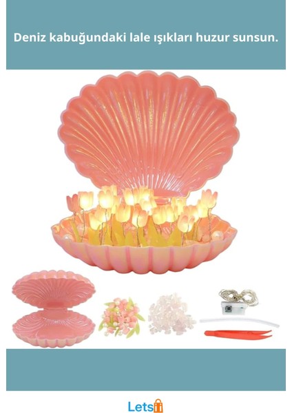 LED Işıklı Kendin Yap Deniz Kabuğu Tasarımlı Lale Lamba fiyatları